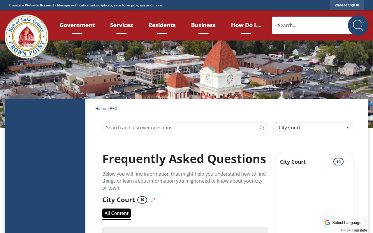 Crown Point Traffic Court Records - Crown Point City Court official government page