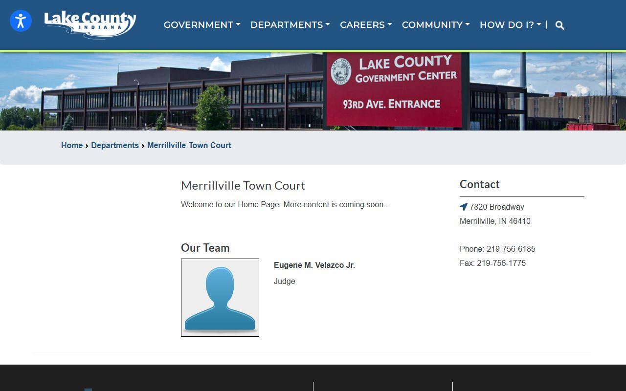 Merrillville Traffic Court Records - Merrillville Town Court official page