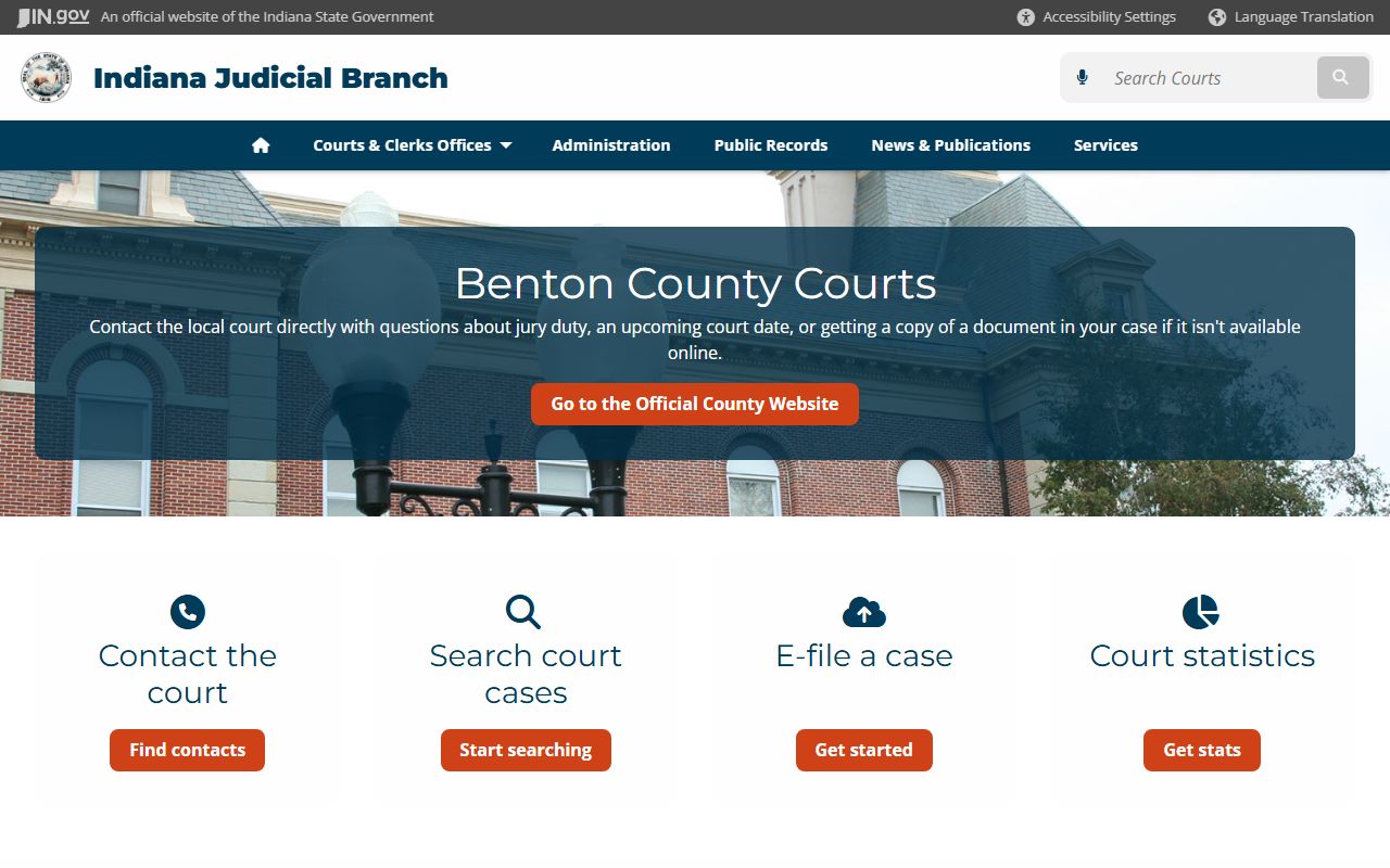Benton County Clerk's Office traffic court records page