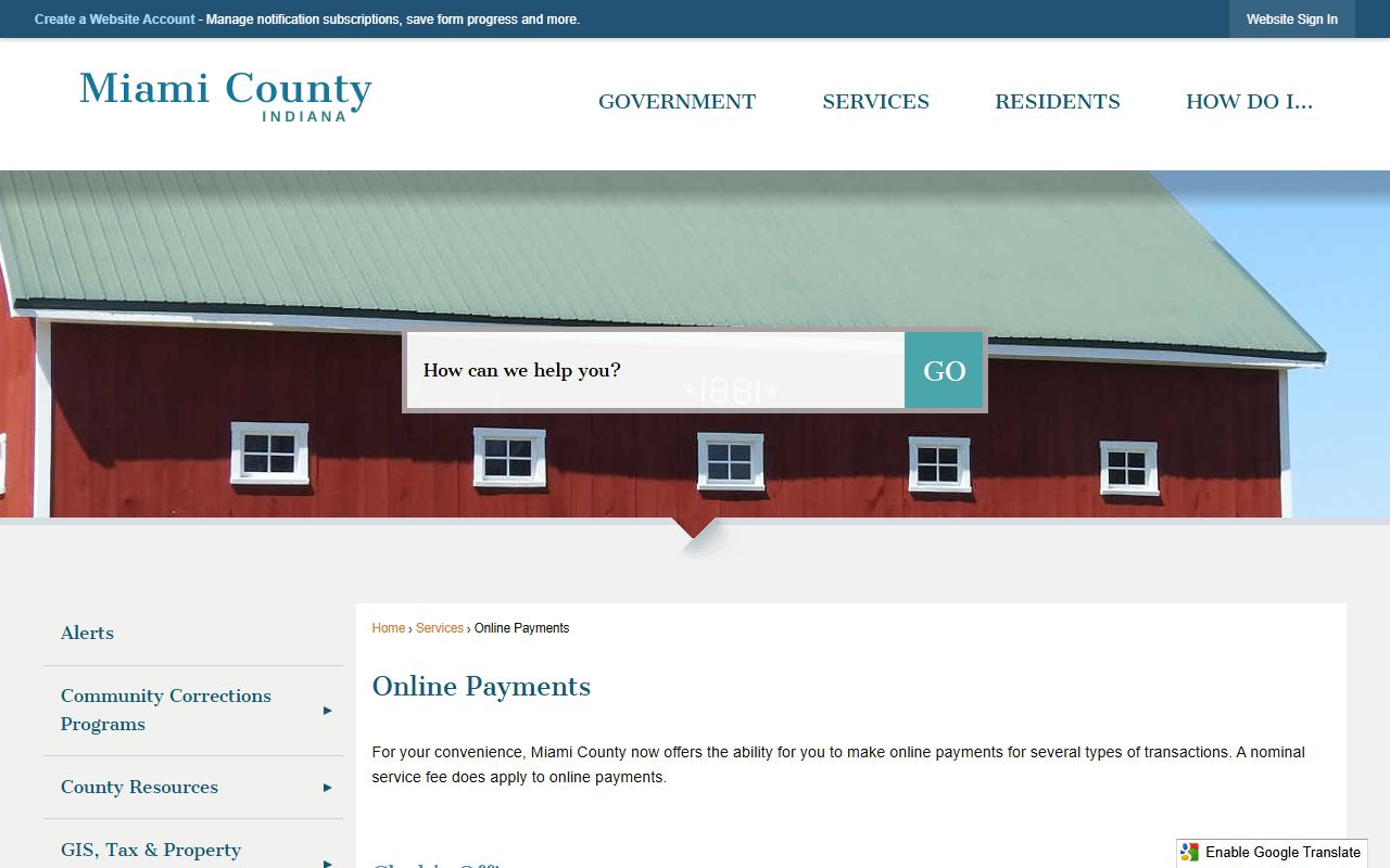 Miami County online payments portal for traffic court fines and court costs