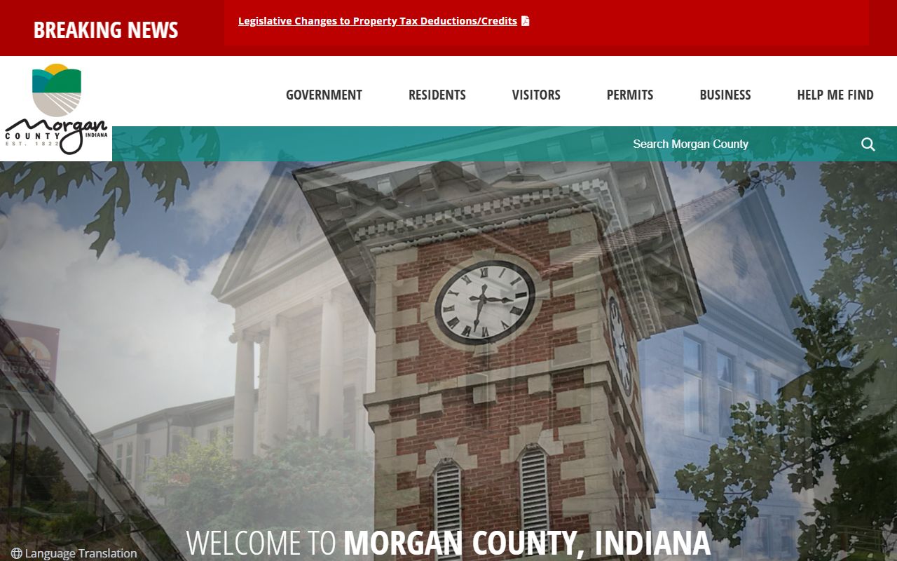 Morgan County homepage for traffic court records and county services