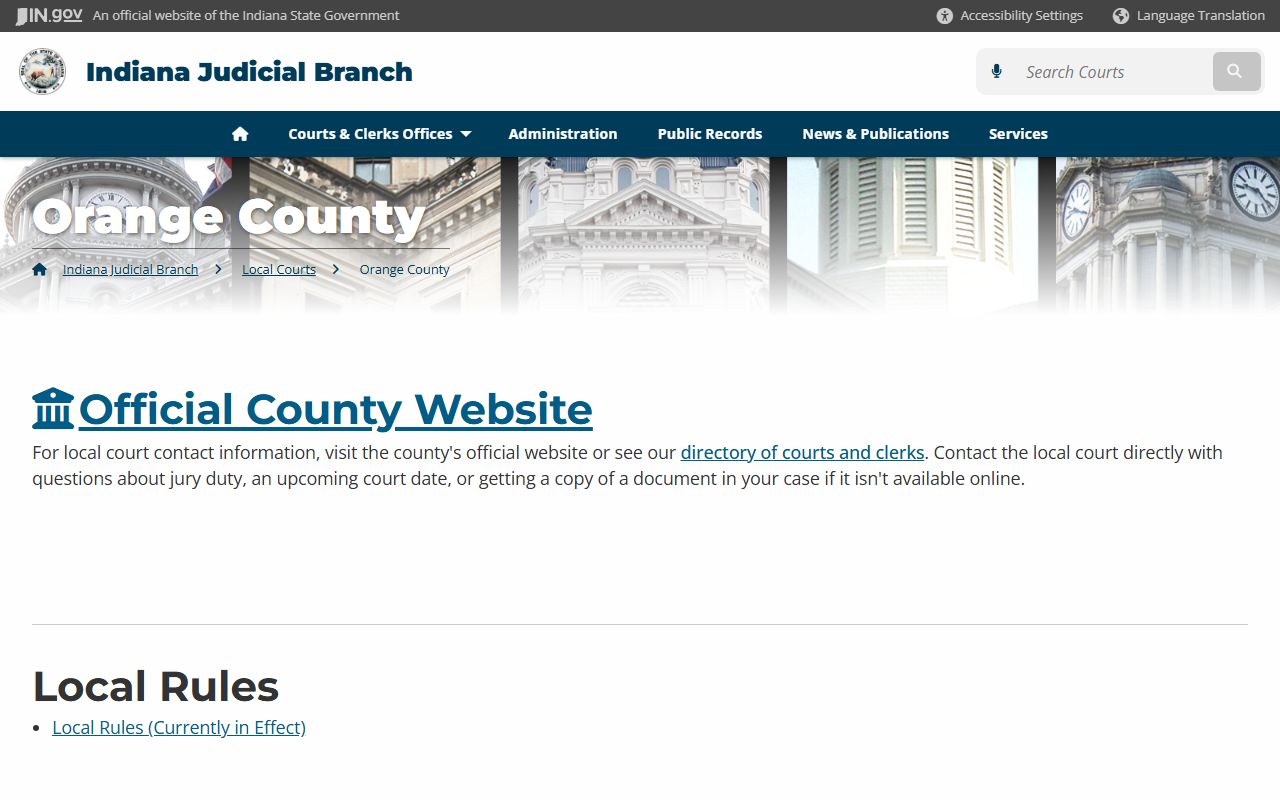 Orange County Traffic Court Records - Judicial Branch Directory Page